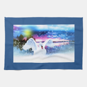 Fantasy Swan Tea Towel