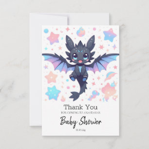 Fantasy Sweet Dragon Baby Shower Thank You Card