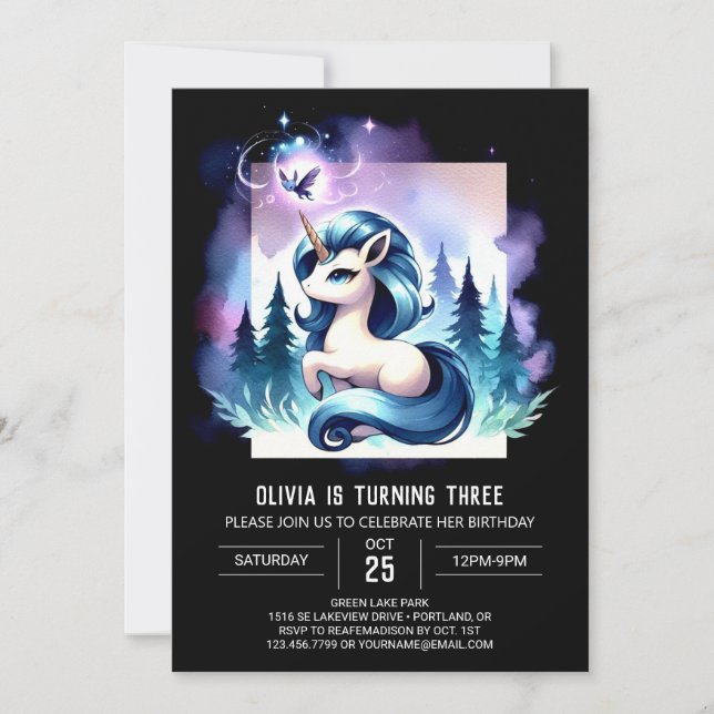 Fantasy Sweet Horse Birthday Invitation (Front)