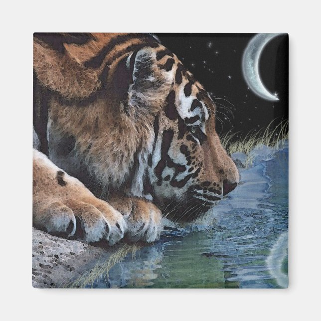 Fantasy Tiger & Moon Magnet (Front)