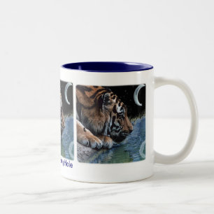Fantasy Tiger & Moon Two-Tone Coffee Mug