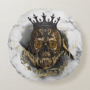 Fantasy Trade Design   Crypto Btc   Affirmations Round Cushion