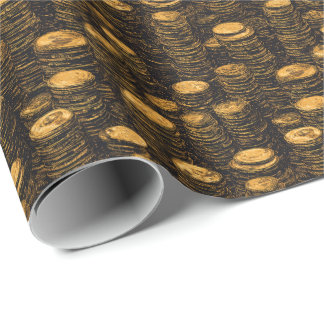 Fantasy Treasure Coins D&D Gold Coins Wrapping Paper
