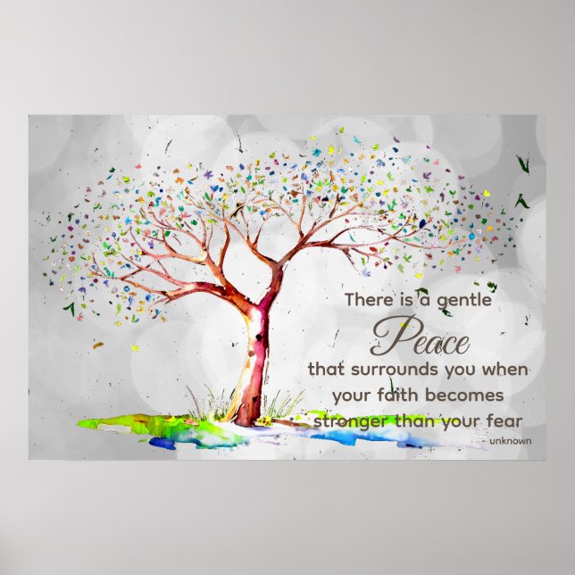 *~* Fantasy Tree AP81 Ethereal Bokeh Quote Poster (Front)
