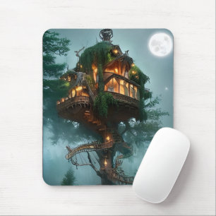 Fantasy Tree House Digital Artwork   Mouse Mat