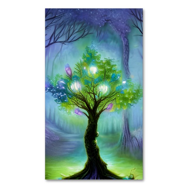 Fantasy Tree Magnetic Business Card (Front Vertical)