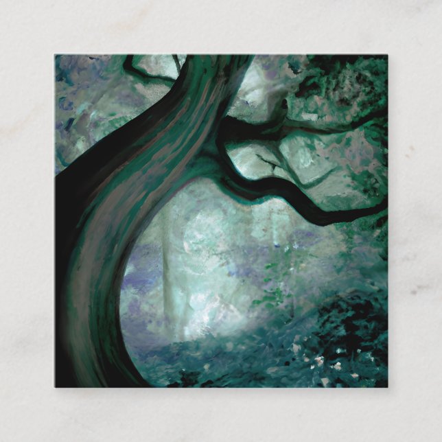 Fantasy Tree Square Business Card (Front)