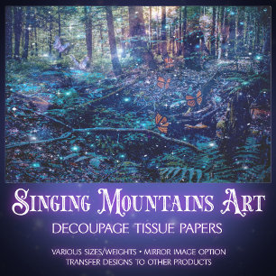 Fantasy Trees Butterfly Woodland Decoupage Tissue Paper