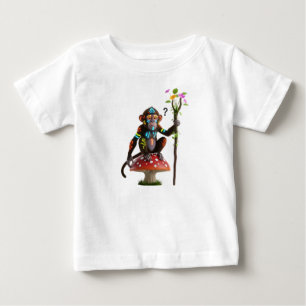 Fantasy Tribal Monkey Sitting on a Magic Mushroom Baby T-Shirt