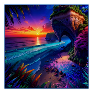 Fantasy Tropical Beach Four Poster