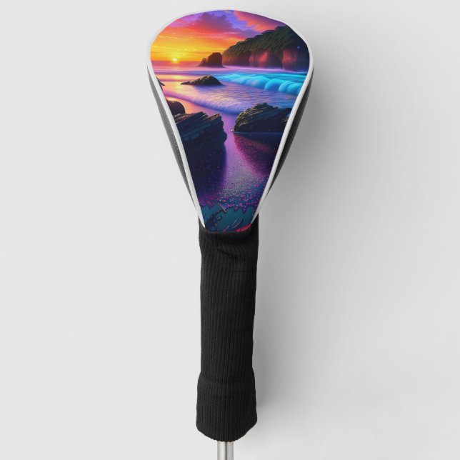 Fantasy Tropical Beach One Golf Head Cover (Front)