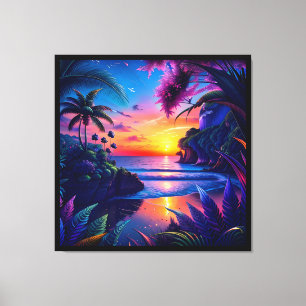 Fantasy Tropical Beach Two Canvas Print
