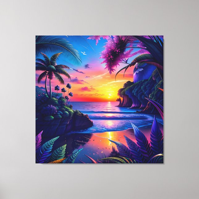Fantasy Tropical Beach Two Canvas Print (Front)