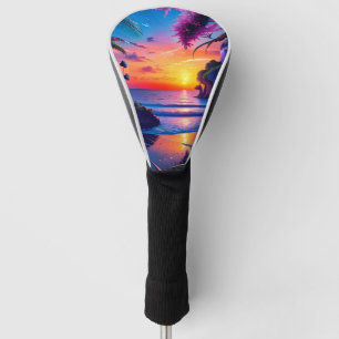 Fantasy Tropical Beach Two Golf Head Cover
