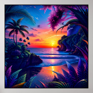 Fantasy Tropical Beach Two Poster