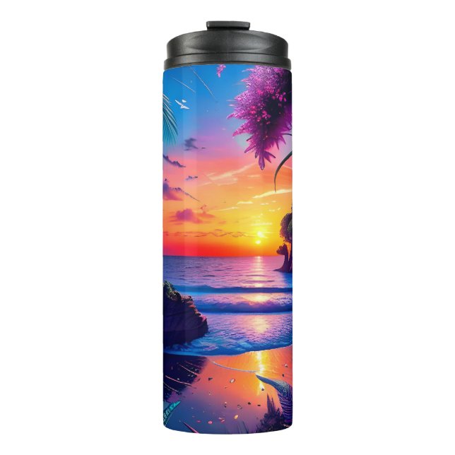 Fantasy Tropical Beach Two Thermal Tumbler (Front)