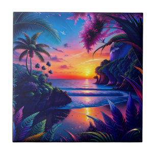 Fantasy Tropical Beach Two Tile