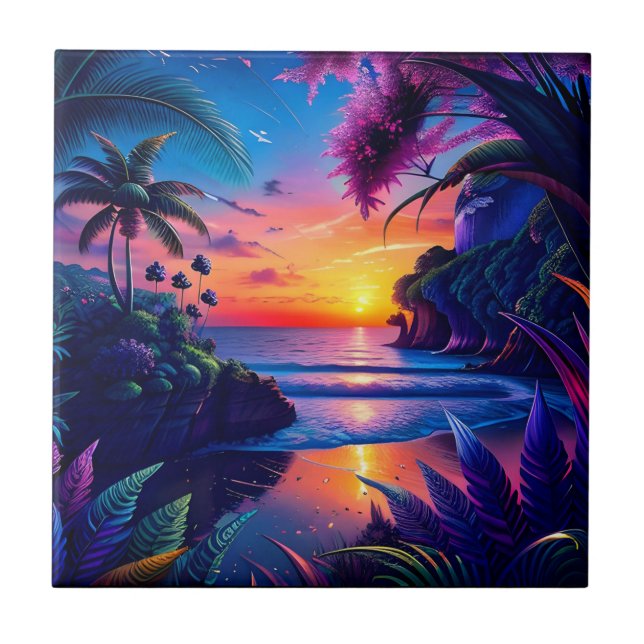 Fantasy Tropical Beach Two Tile (Front)