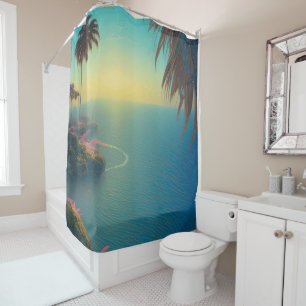 Fantasy Tropical Sea Lagoon Shower Curtain