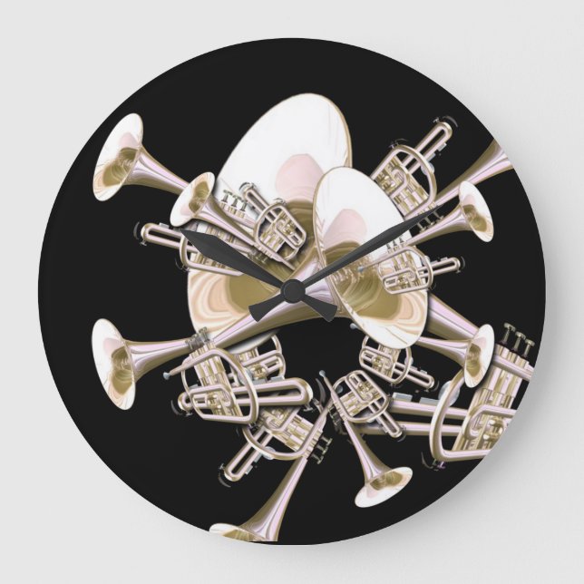 Fantasy Trumpets Music Lovers Wall Clock (Front)