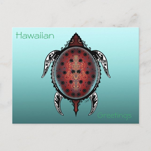 Fantasy Turtle Tattoo Postcard (Front)