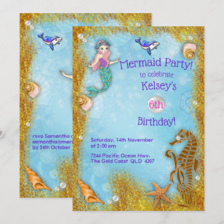 Fantasy Under the Ocean Mermaid Party Invitation
