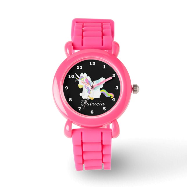 Fantasy unicorn add name girls watch (Front)
