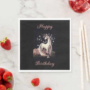 Fantasy Unicorn Birthday Napkin