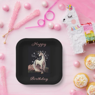 Fantasy Unicorn Birthday  Paper Plate
