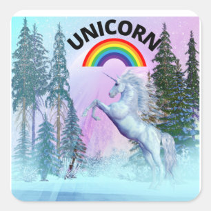 Fantasy Unicorn Horse Square Sticker