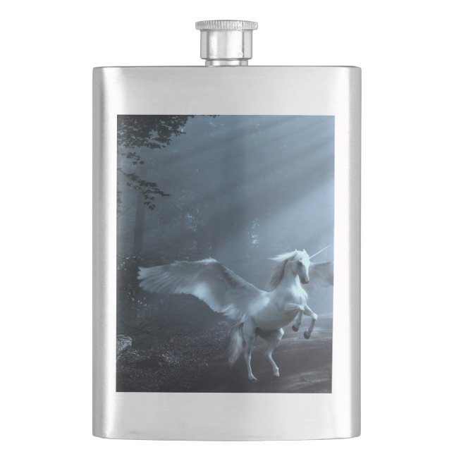 Fantasy Unicorn in Forest Hip Flask (Front)