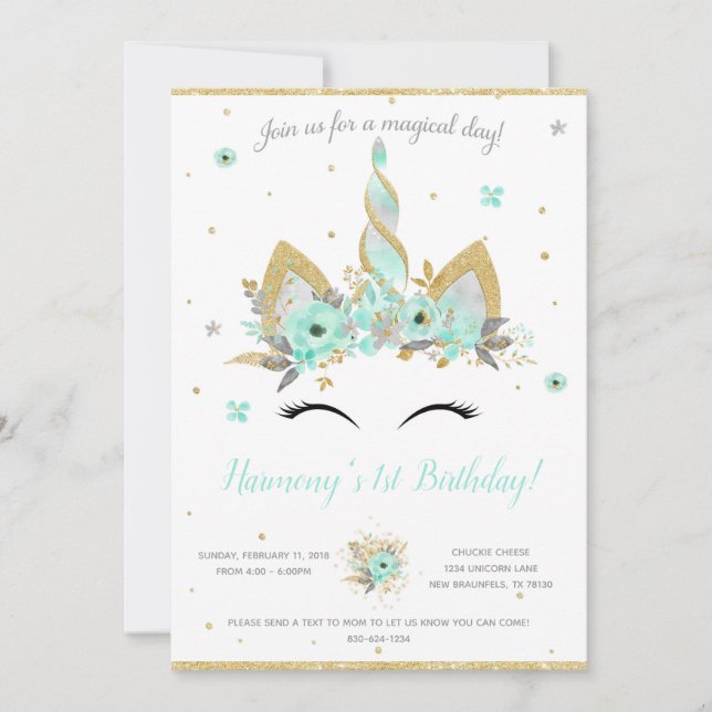 Fantasy Unicorn Invitation (Front)