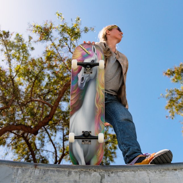 Fantasy Unicorn Rainbow Colours Unicorn Lovers Skateboard (Outdoor 1)