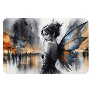 Fantasy urban fairy elegant beauty dreamy lights magnet