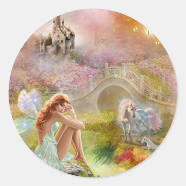 Fantasy Valley Classic Round Sticker (Front)