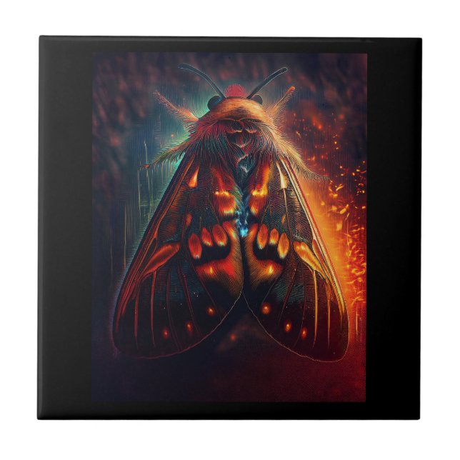 Fantasy Version Of A Clown Face Tiger Moth Tile (Front)