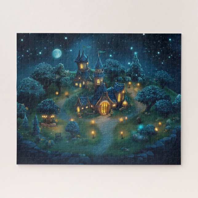 Fantasy Village Glowing with Warm Lanterns Jigsaw Puzzle (Horizontal)