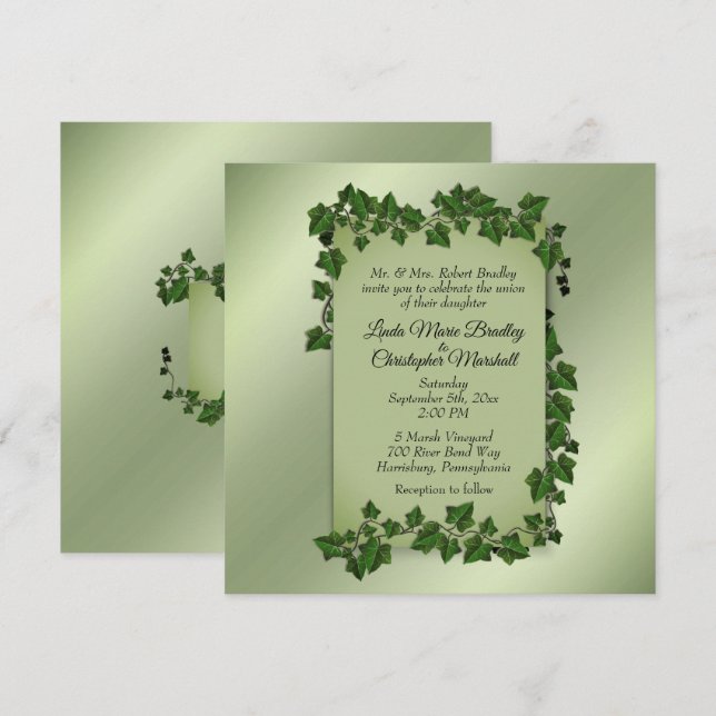 Fantasy Vines Wedding Invitation 5.5" x  5.5" (Front/Back)