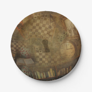 Fantasy Vintage Alice in Wonderland Birthday Party Paper Plate
