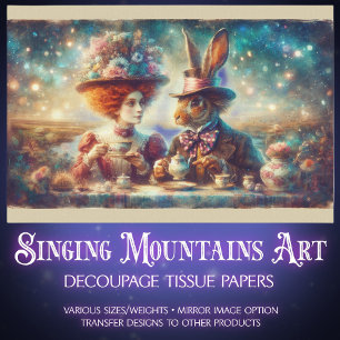 Fantasy Vintage Victorian Alice Tea Decoupage Tissue Paper