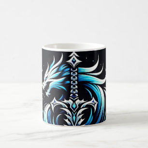 Fantasy Warrior Mystic Dragon Sword Flame Coffee Mug