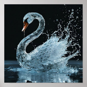 💧 Fantasy Water Swan Mystic Fluid Elegance Dream  Poster