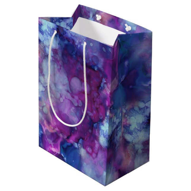 fantasy watercolor - deep space vibe : medium gift bag (Back Angled)