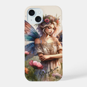 Fantasy Watercolor Fairy with Personalised Name iPhone 15 Case
