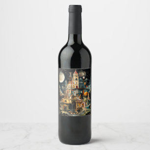 Fantasy Watercolor Wine Label