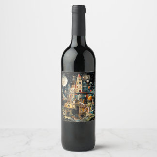 Fantasy Watercolor Wine Label