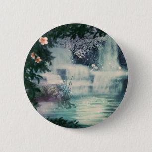 Fantasy Waterfall Cascade 6 Cm Round Badge