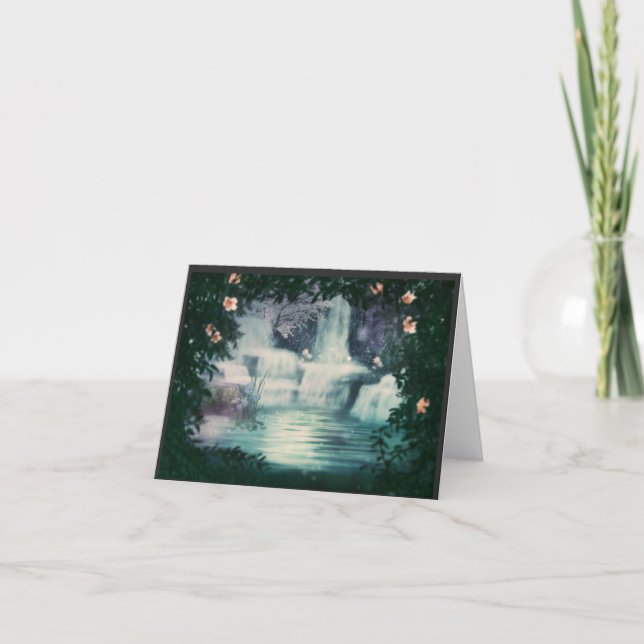 Fantasy Waterfall Cascade Card (Front)