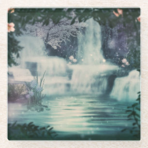 Fantasy Waterfall Cascade Glass Coaster