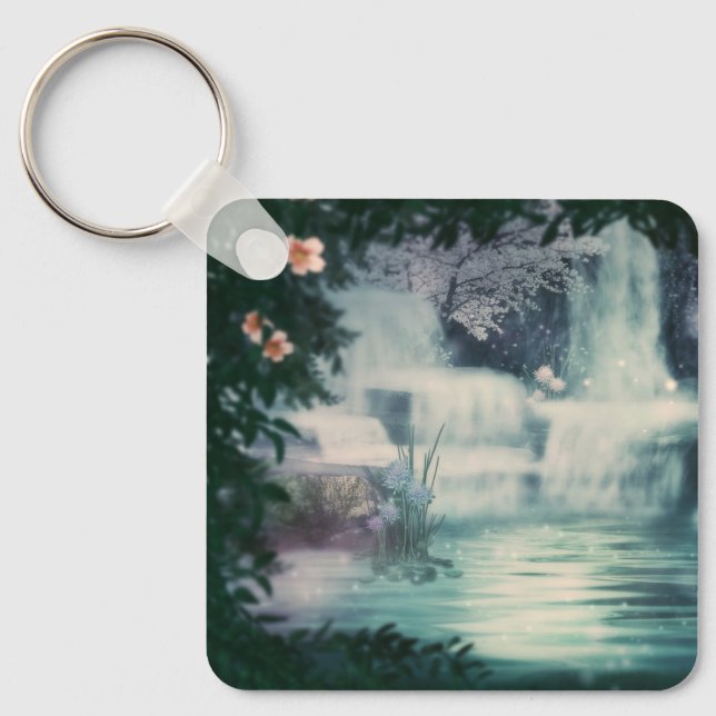 Fantasy Waterfall Cascade Key Ring (Front)
